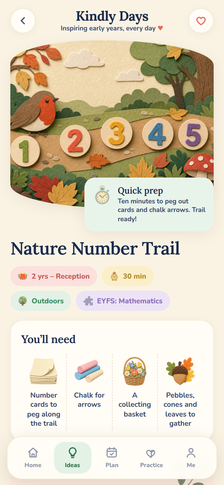 An activity page