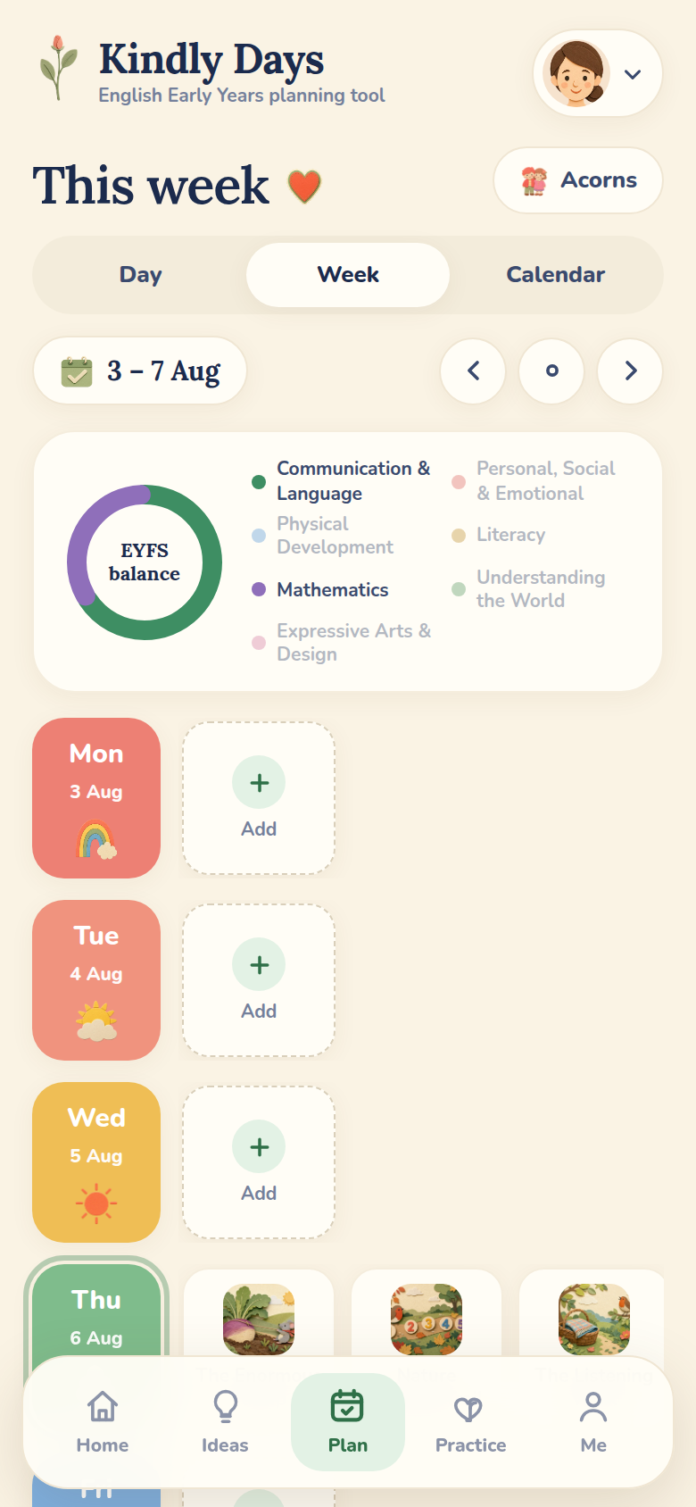 The weekly planner